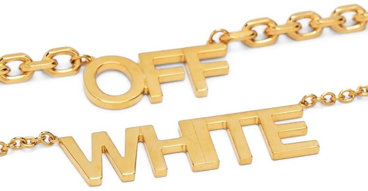 Off White Logo Pendant Necklace Gold