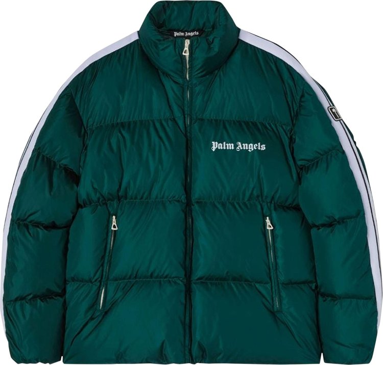 Palm Angels Classic Track Down Jacket 'Green/White'