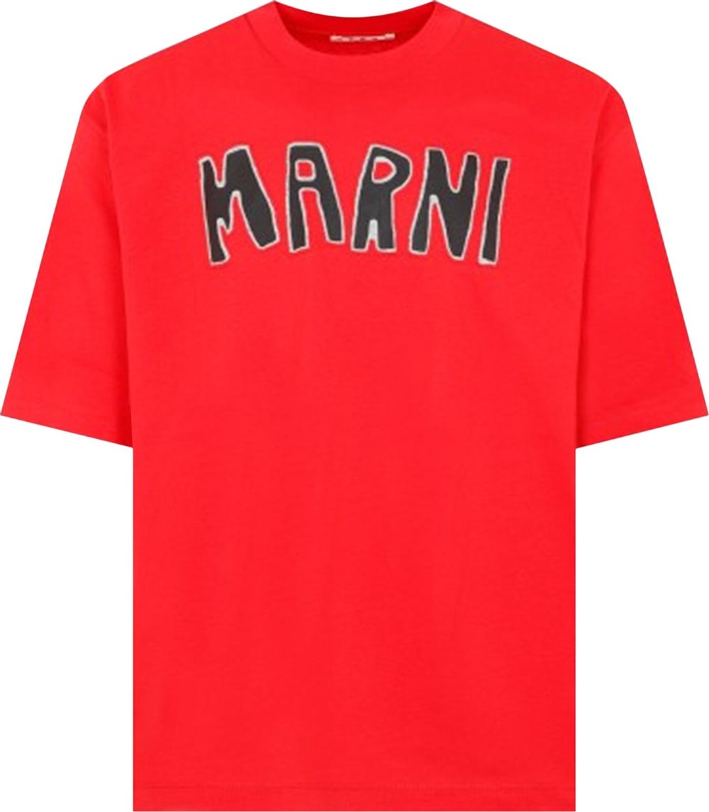 Buy Marni Cutout Logo T-Shirt 'Red' - HUMU0223P1 USCU70 CLR66 | GOAT