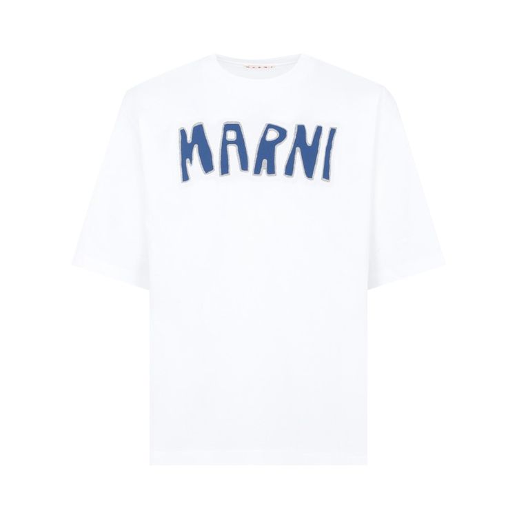 Marni Cutout Logo T Shirt Lily White