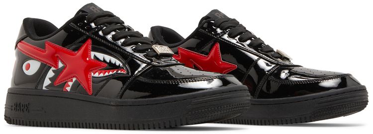 Bapesta Low M1 Shark Face   Black Red