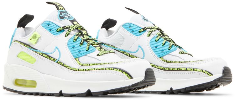 Nike Air Max 90 SE GS Worldwide Pack   Blue Fury Volt