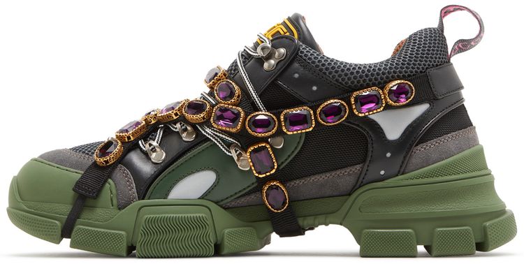 Gucci Flashtrek Green Crystals