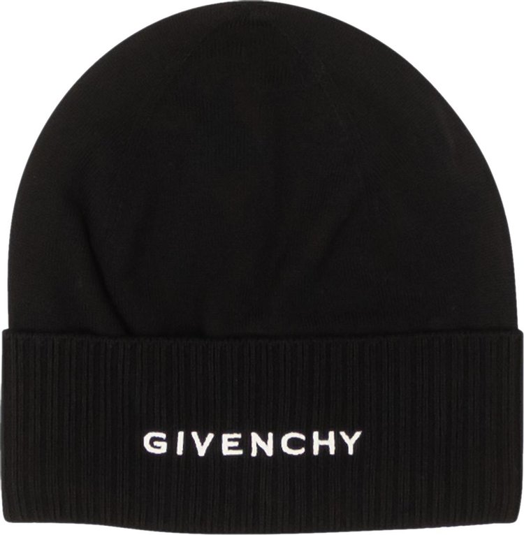 Givenchy Wool Logo Embroidered Beanie Hat 'Black'