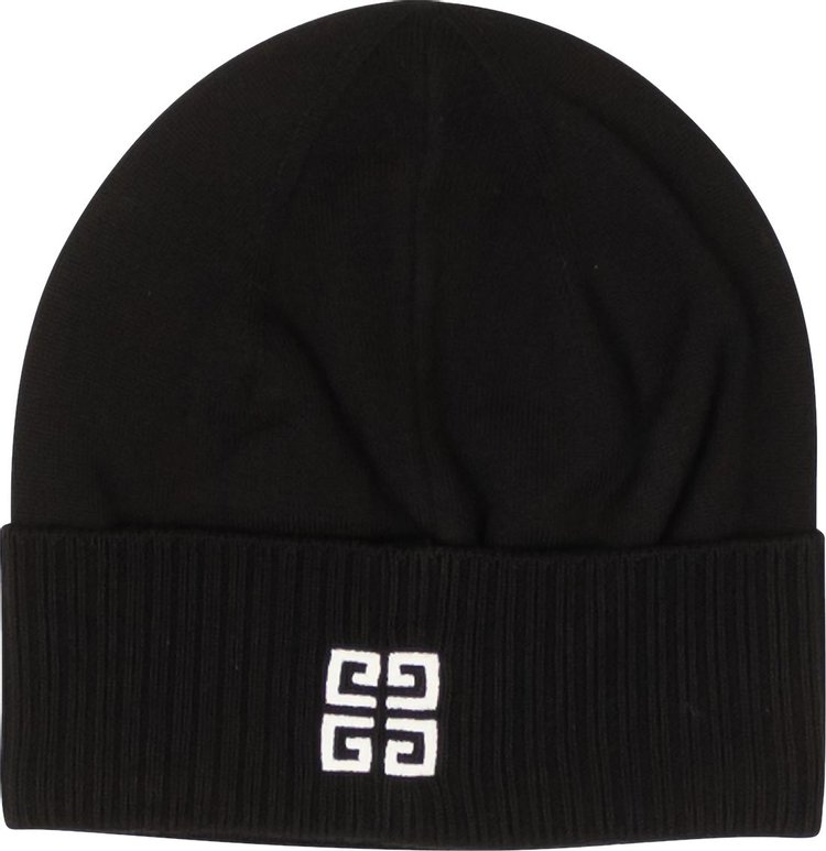 Givenchy Wool Logo Embroidered Beanie Hat Black