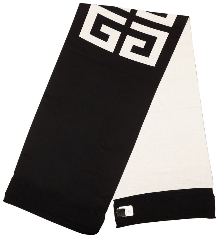 Givenchy Logo 4G Wool Scarf BlackWhite