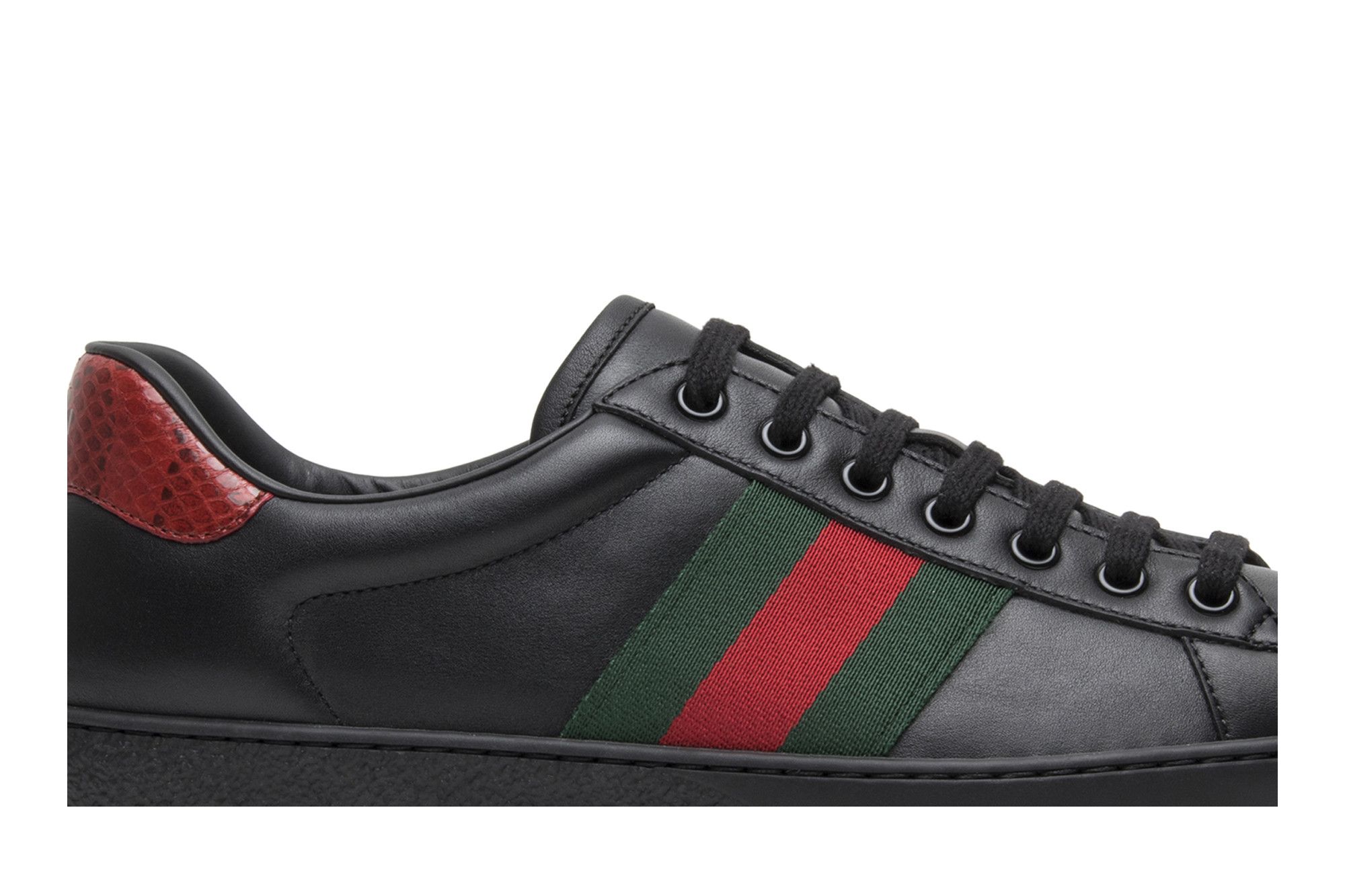 Buy Gucci Ace Leather Black 386750 A38D0 1078 GOAT