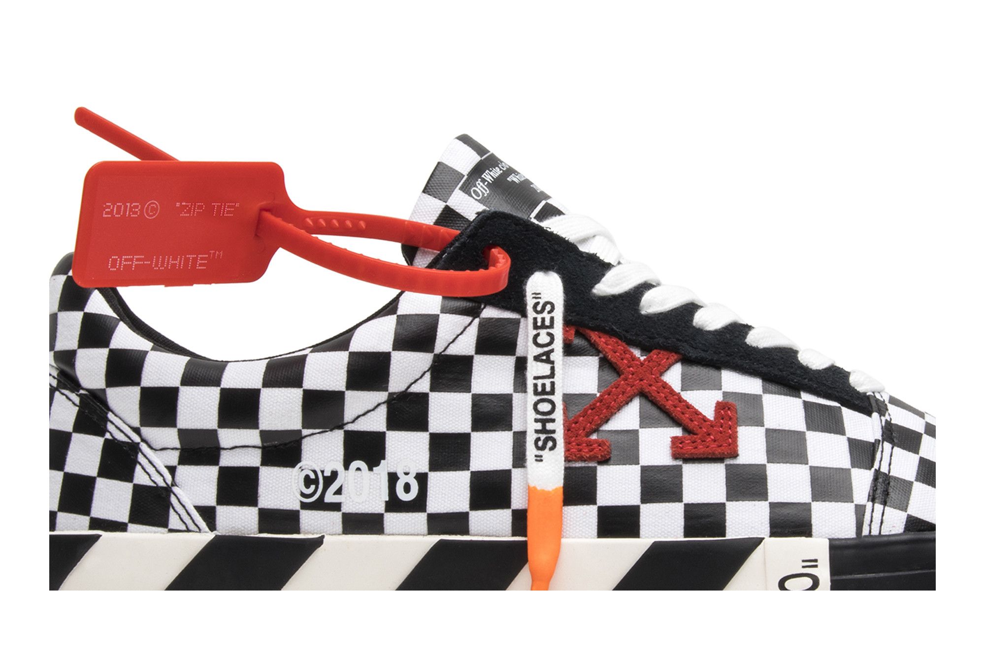 Size 7.5 OFF WHITE Vulc Low Top Checkered Black White