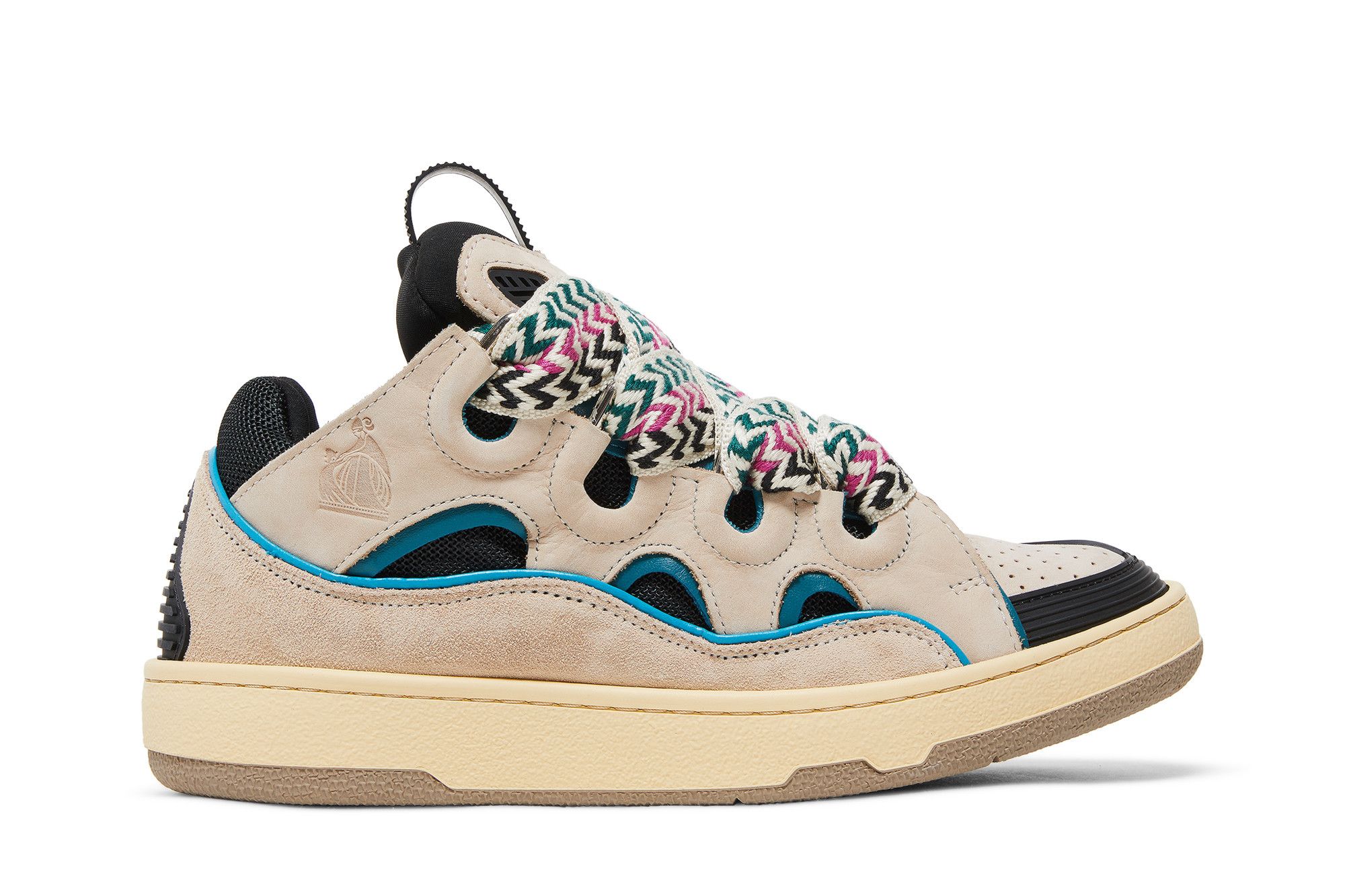 スニーカー LANVIN Woman Sneakers Ecru FWSKIK04KNITH23 0210 Buy Lanvin Wmns Curb Sneakers 'Ecru Black' - FW SKDK02 DRAG