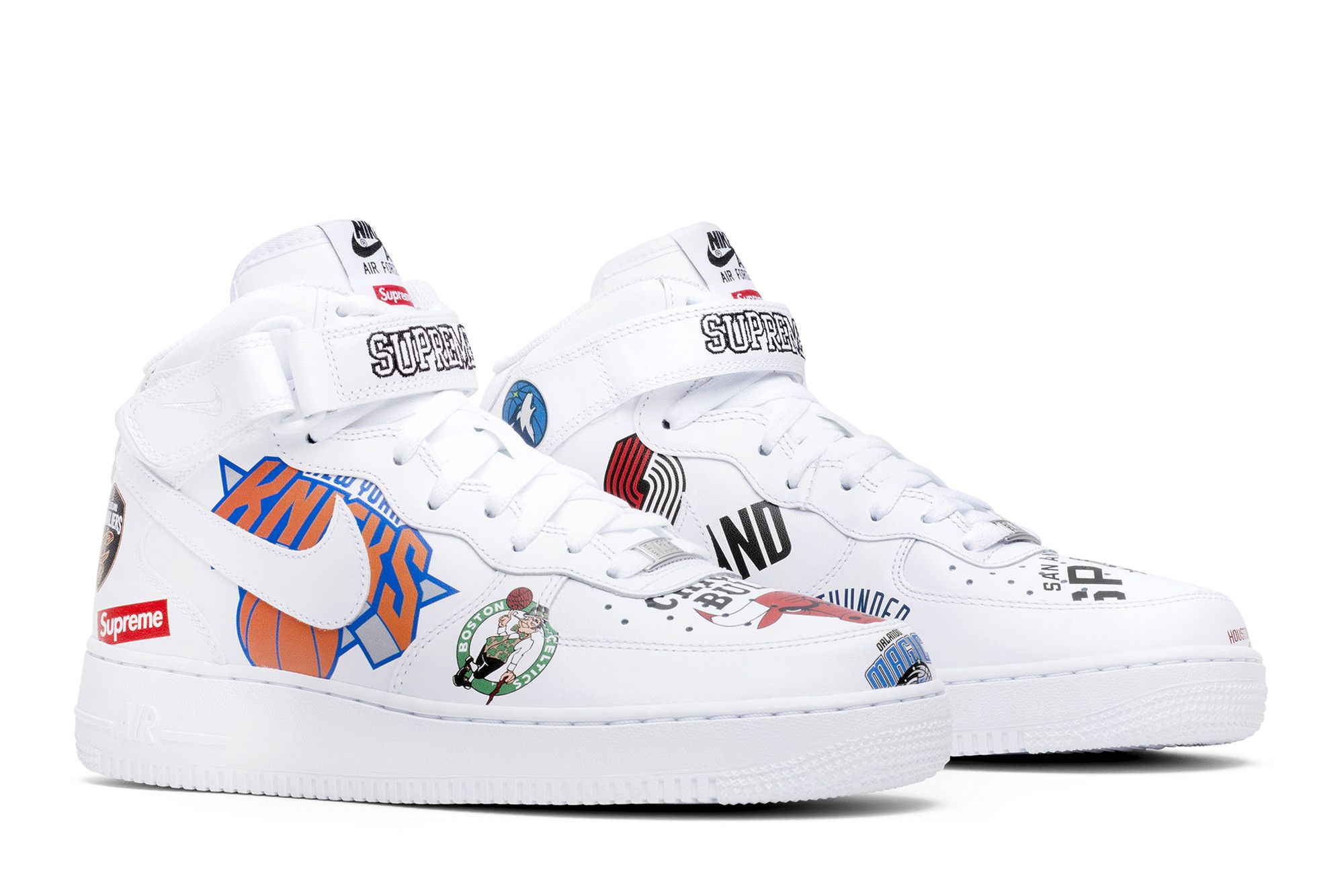 Buy Supreme x NBA x Air Force 1 Mid White AQ8017 100 GOAT