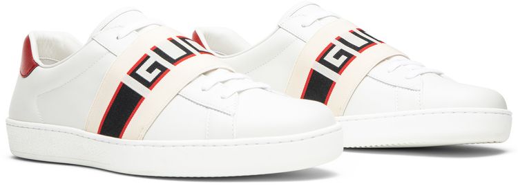 Gucci Stripe Leather Sneaker White Red Black