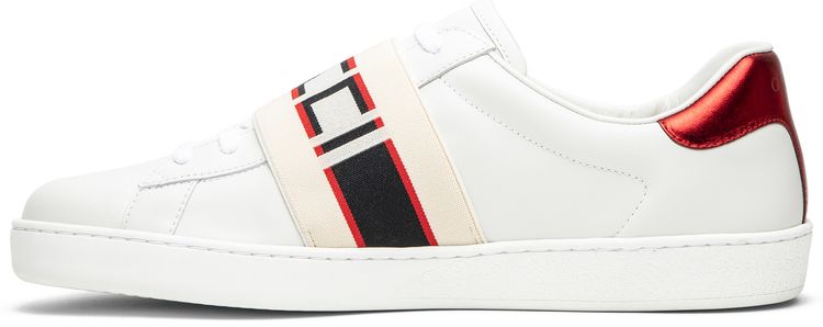 Gucci Stripe Leather Sneaker White Red Black