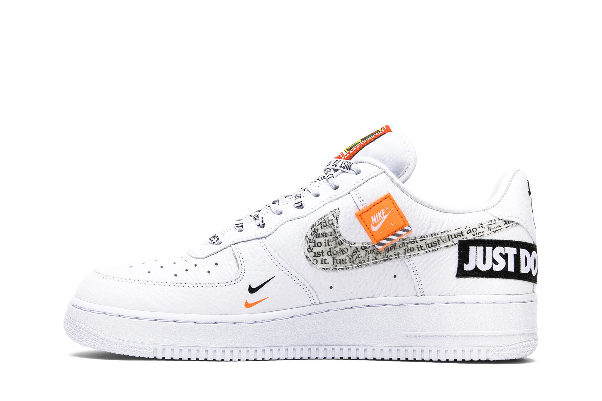 Just do it orange air force ones top