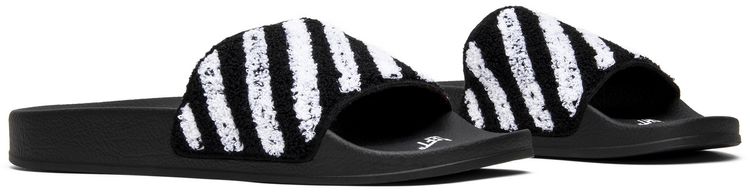 Off White Flyknit Slider Black White
