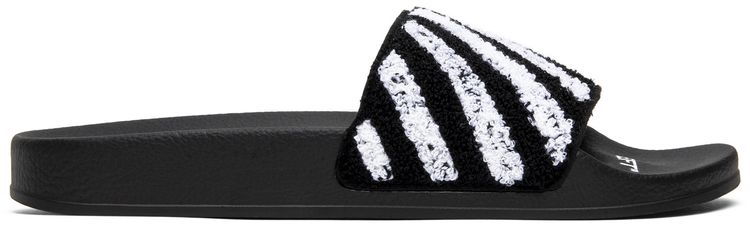Off White Flyknit Slider Black White