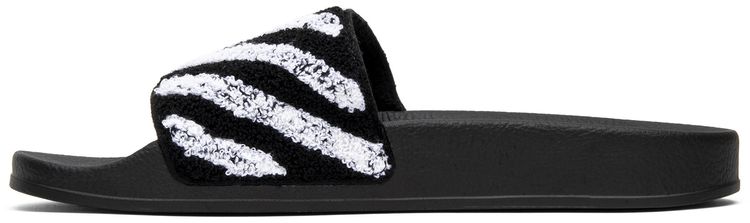 Off White Flyknit Slider Black White