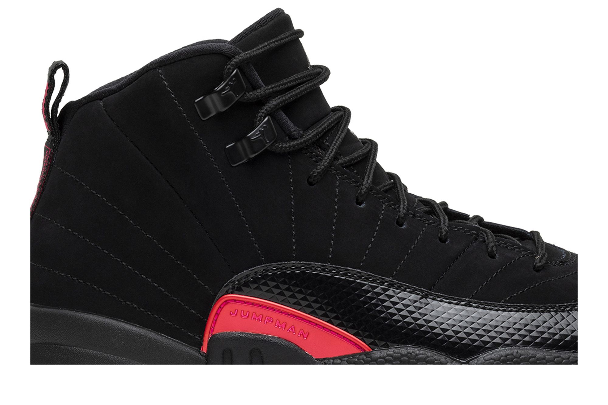 Jordan 12 black rush pink best sale