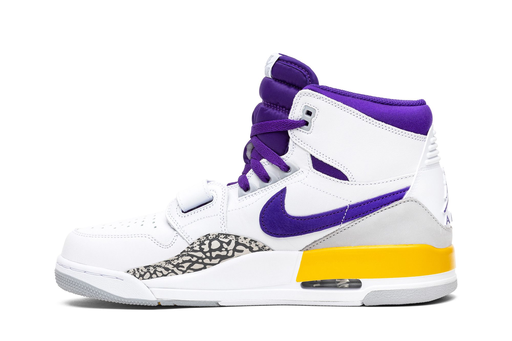 Purple and white lakers jordans cheap
