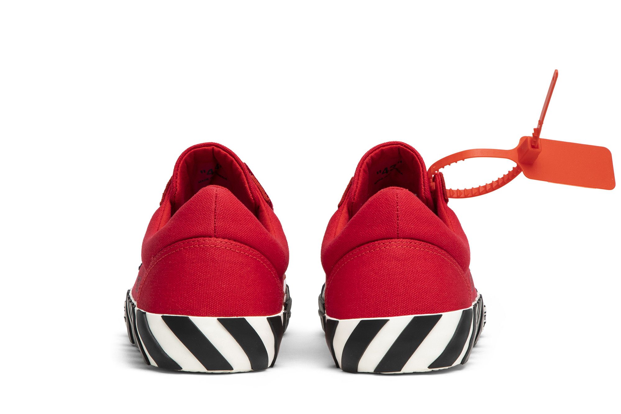 Size 11.0 Off White Vulc Low Top Red