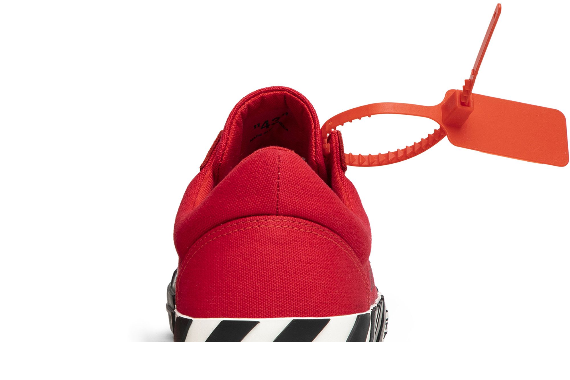 Size 11.0 Off White Vulc Low Top Red