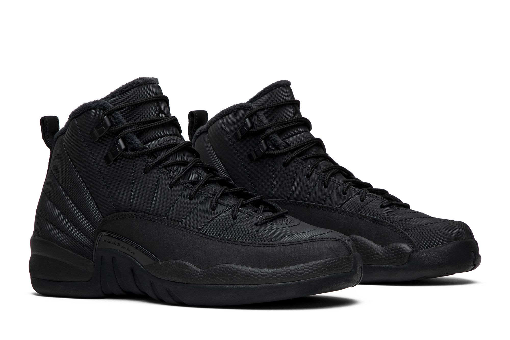 Size 3.5 Air Jordan 12 Retro Winterized GS Triple Black