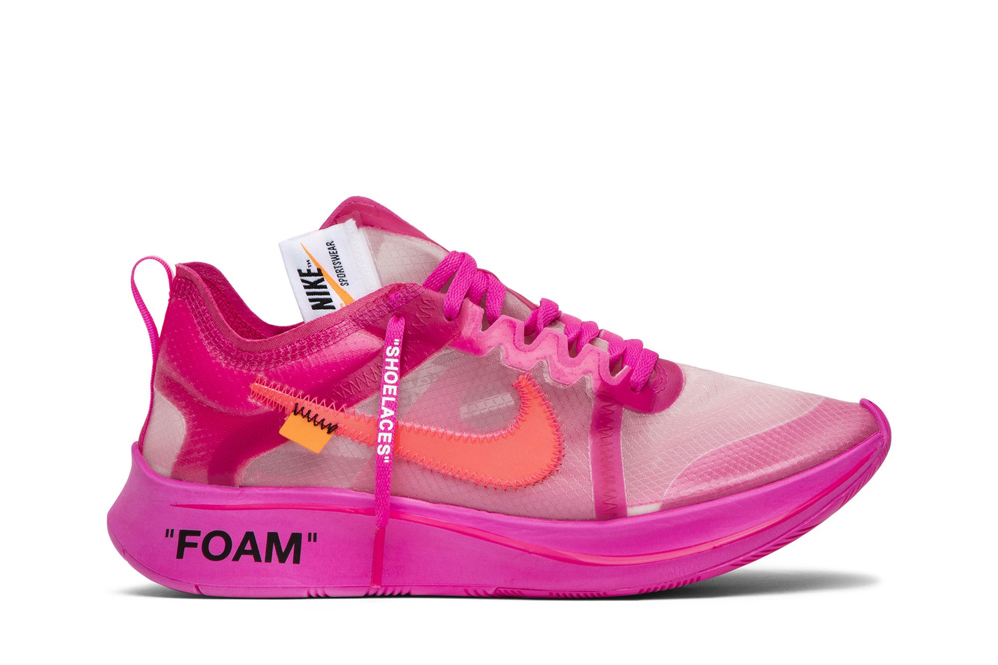 nike off white zoom fly tulip pink