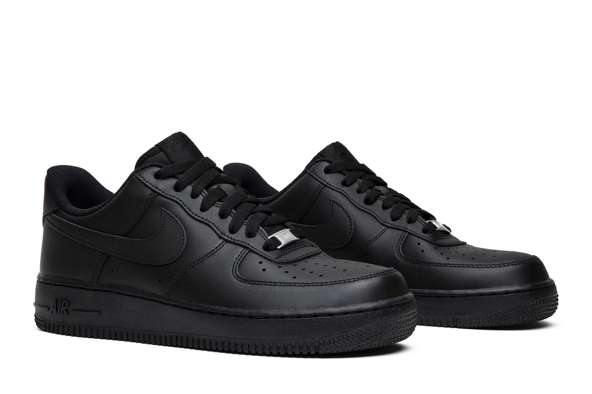 Black nike air force 1 with white tick best sale