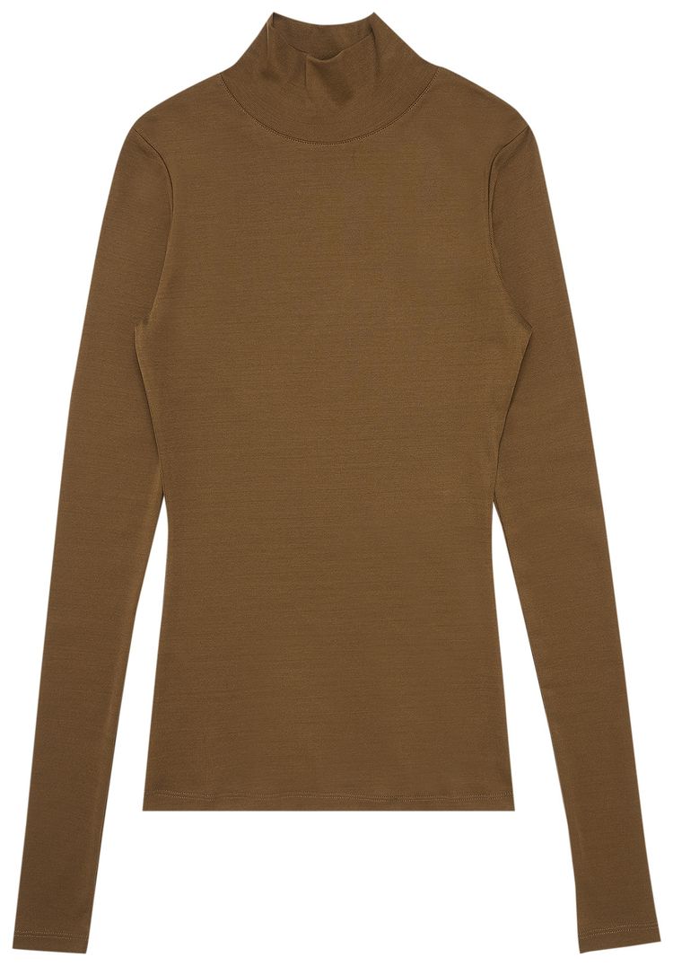 Lemaire Rib Jersey Second Skin High Neck Top Havana