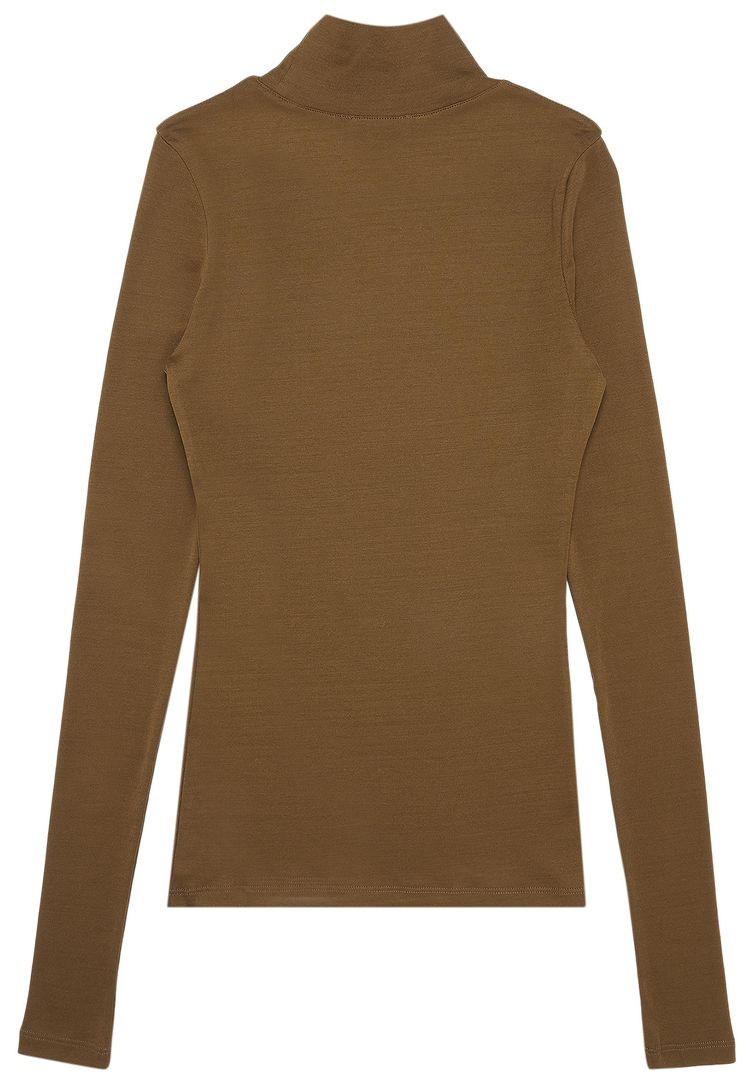Lemaire Rib Jersey Second Skin High Neck Top Havana