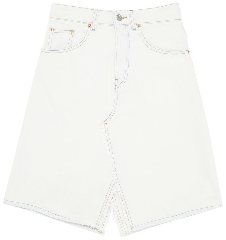 MM6 Maison Margiela Asymmetrical Denim Skirt Super Bleech