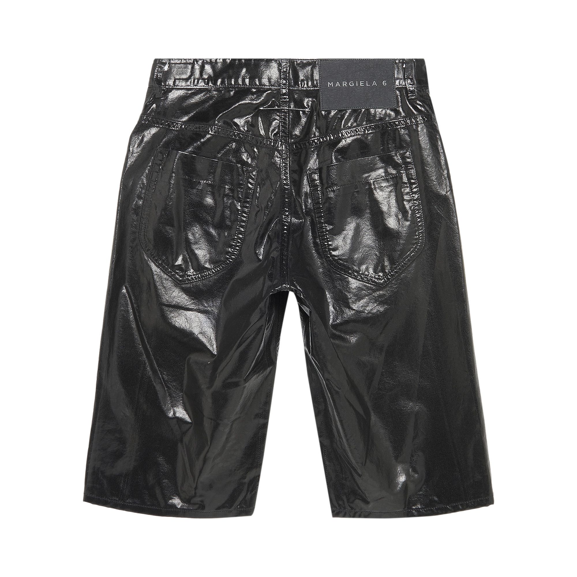 Buy MM6 Maison Margiela Waxed Cotton Shorts 'Black