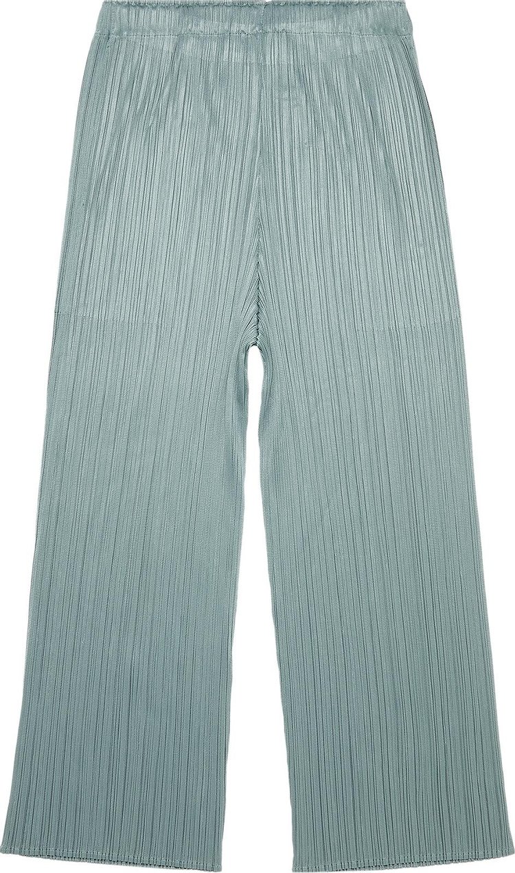 Pleats Please Issey Miyake Wide Leg Straight Pants Sage Green