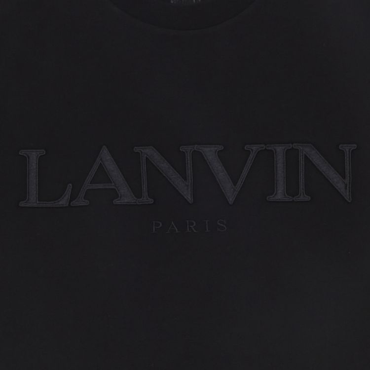 Lanvin Paris Embroidered Short Sleeve Tee Black