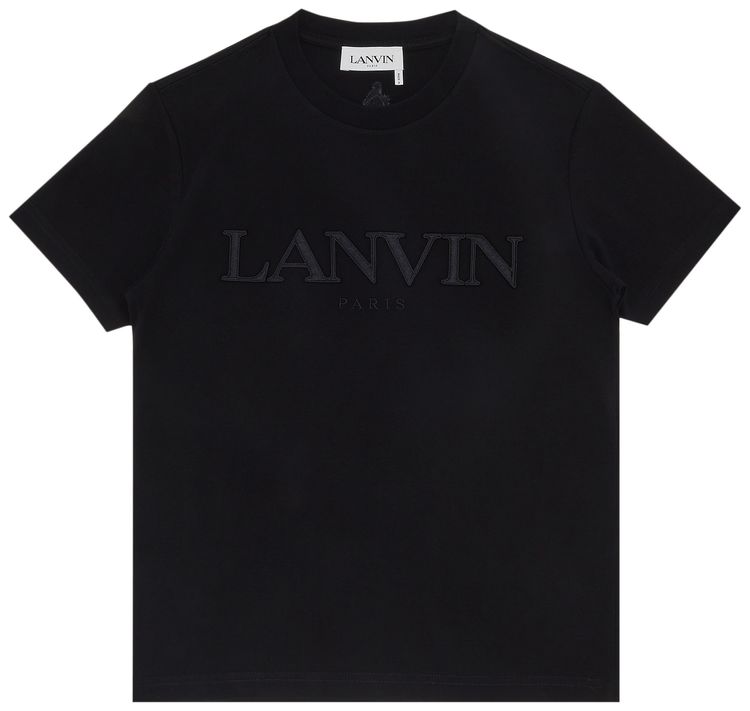 Lanvin Paris Embroidered Short Sleeve Tee Black