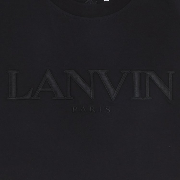 Lanvin Paris Embroidered Cropped Tee Black