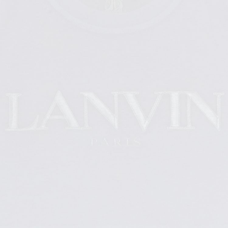 Lanvin Paris Embroidered Cropped Tee Optic White