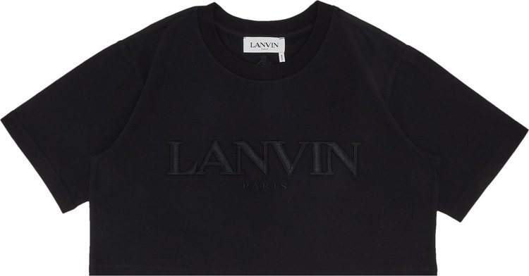 Lanvin Paris Embroidered Cropped Tee Black