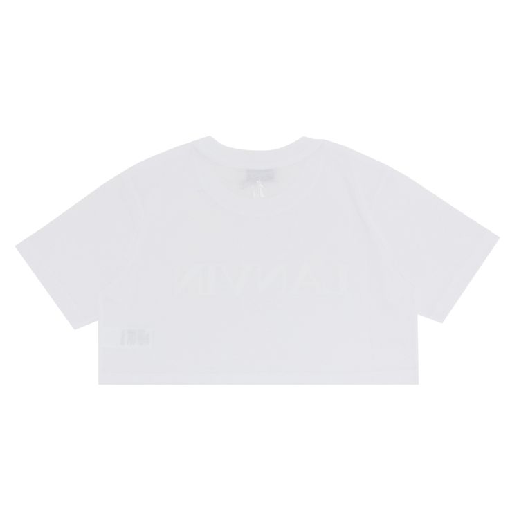 Lanvin Paris Embroidered Cropped Tee Optic White