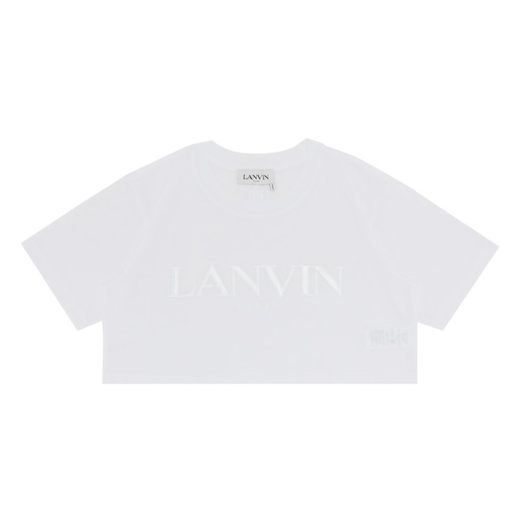 Lanvin Paris Embroidered Cropped Tee 'Optic White'