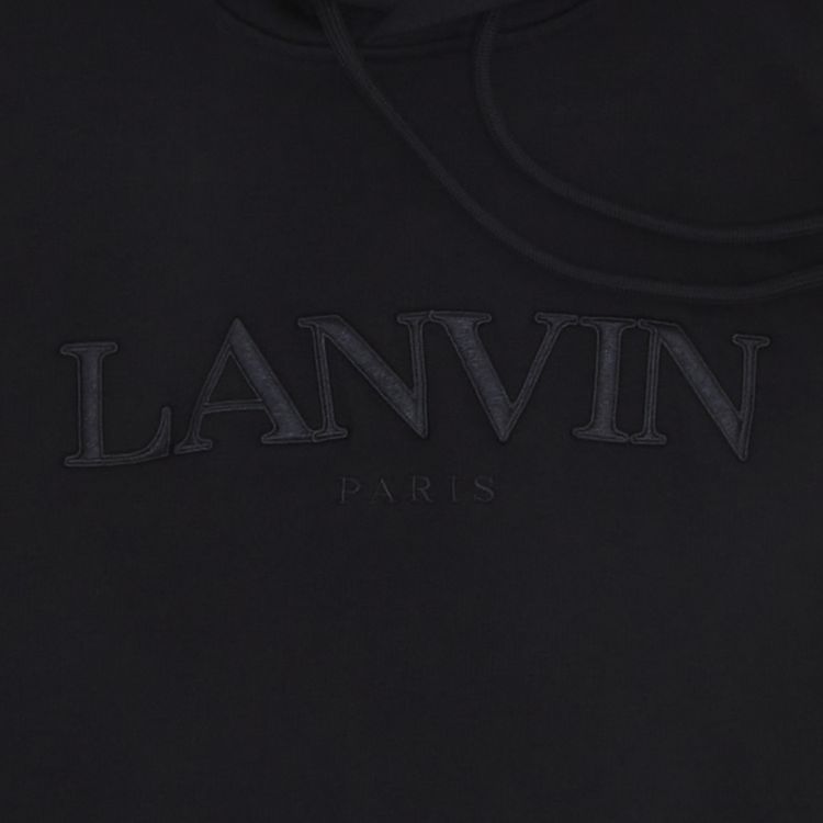 Lanvin Paris Embroidered Hoodie Black
