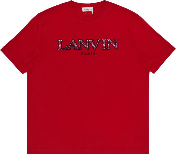 Lanvin Curb Embroidered T-Shirt 'Lipstick'