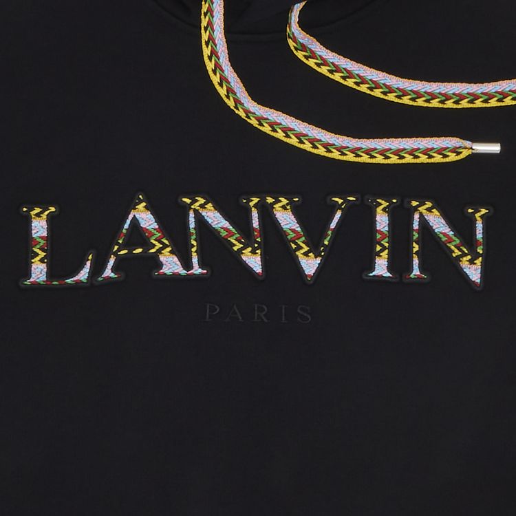 Lanvin Curb Embroidered Hoodie Black