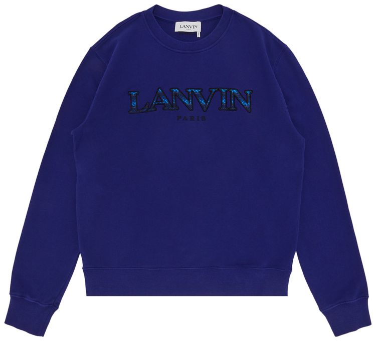 Lanvin Curb Embroidered Sweatshirt Majorelle Blue