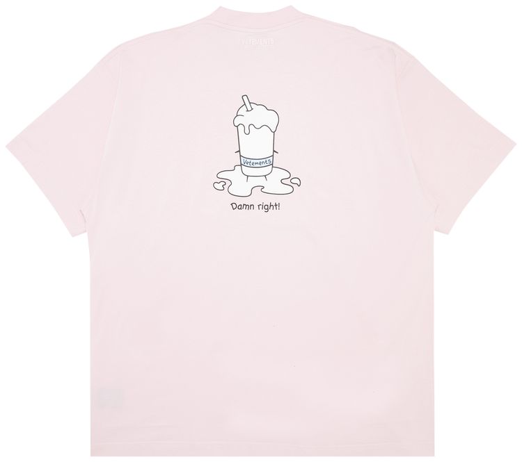 Vetements My Milkshake T Shirt Baby Pink