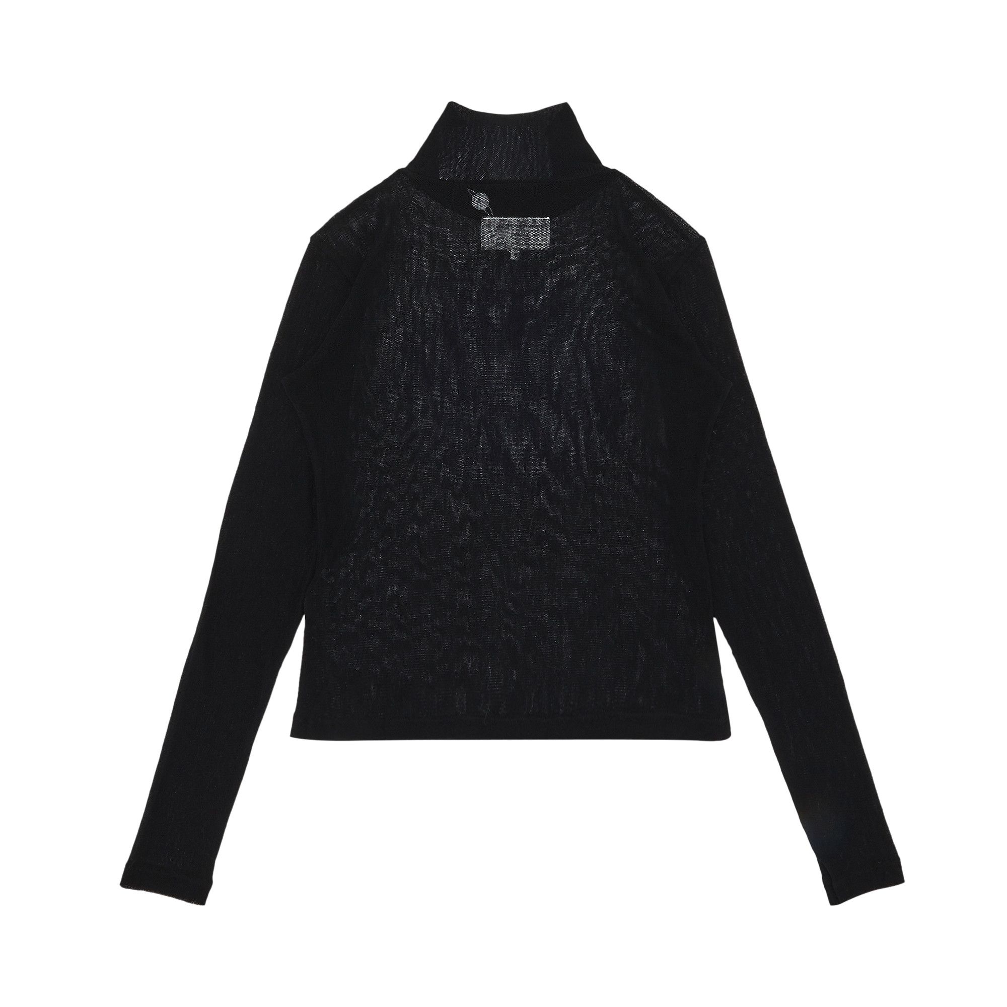 MM6◆Black Logo Sheer Top/長袖カットソー/S/ポリエステル/BLK/S62NC0111 Buy MM6 Maison Margiela Sheer Top 'Black' - S62NC0111 S23954