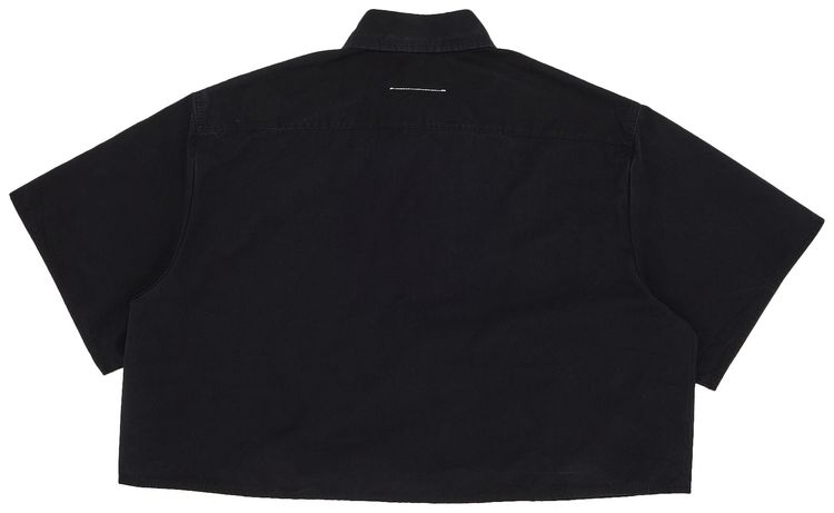 MM6 Maison Margiela Cropped Denim Shirt Black