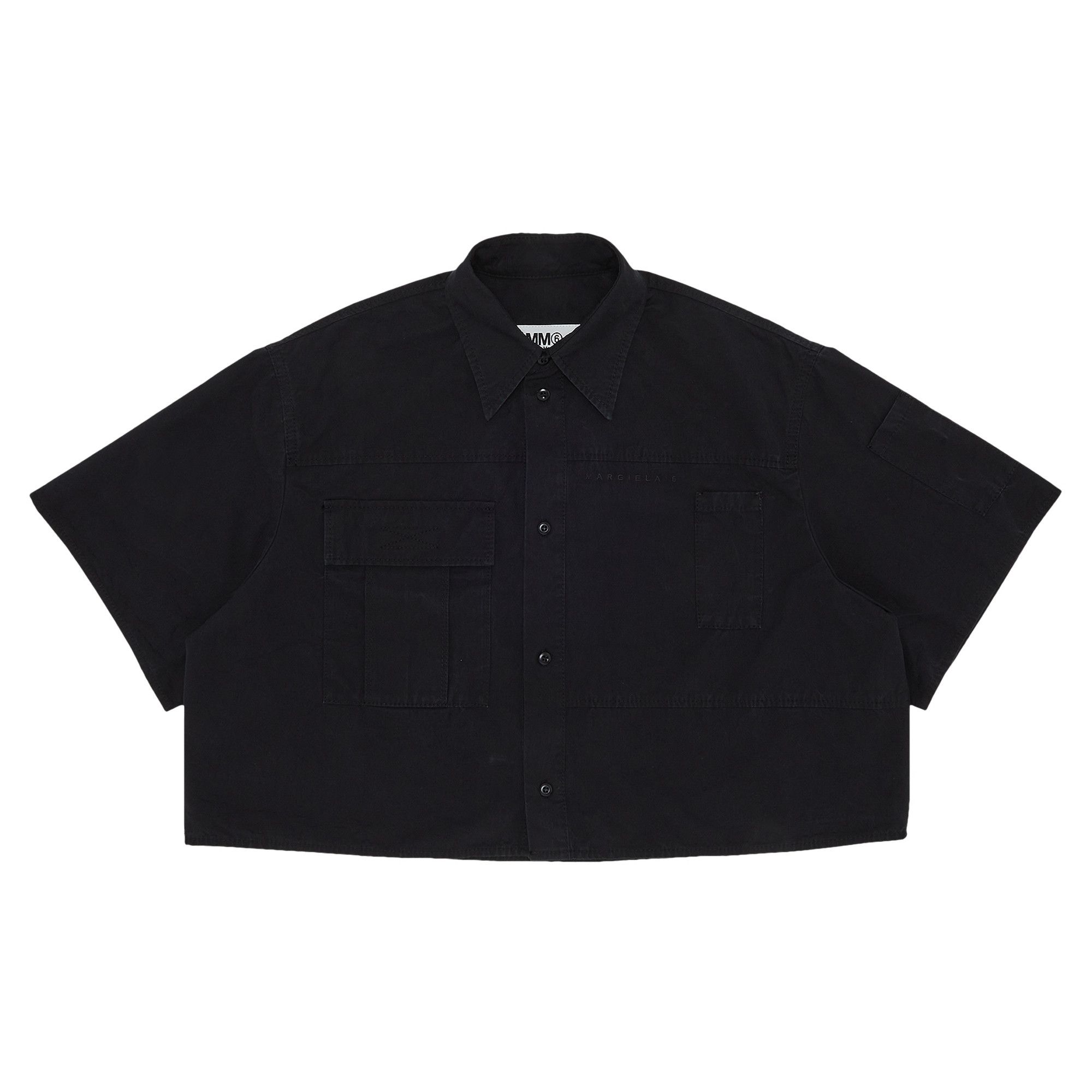 Buy MM6 Maison Margiela Cropped Denim Shirt 'Black' - S52DL0184