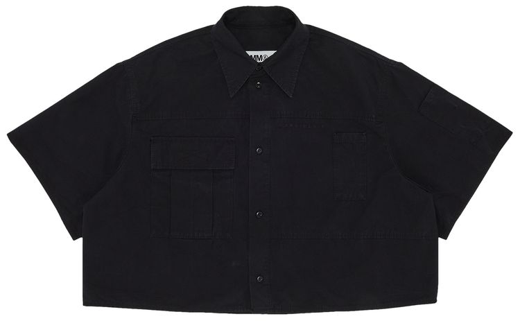 MM6 Maison Margiela Cropped Denim Shirt Black