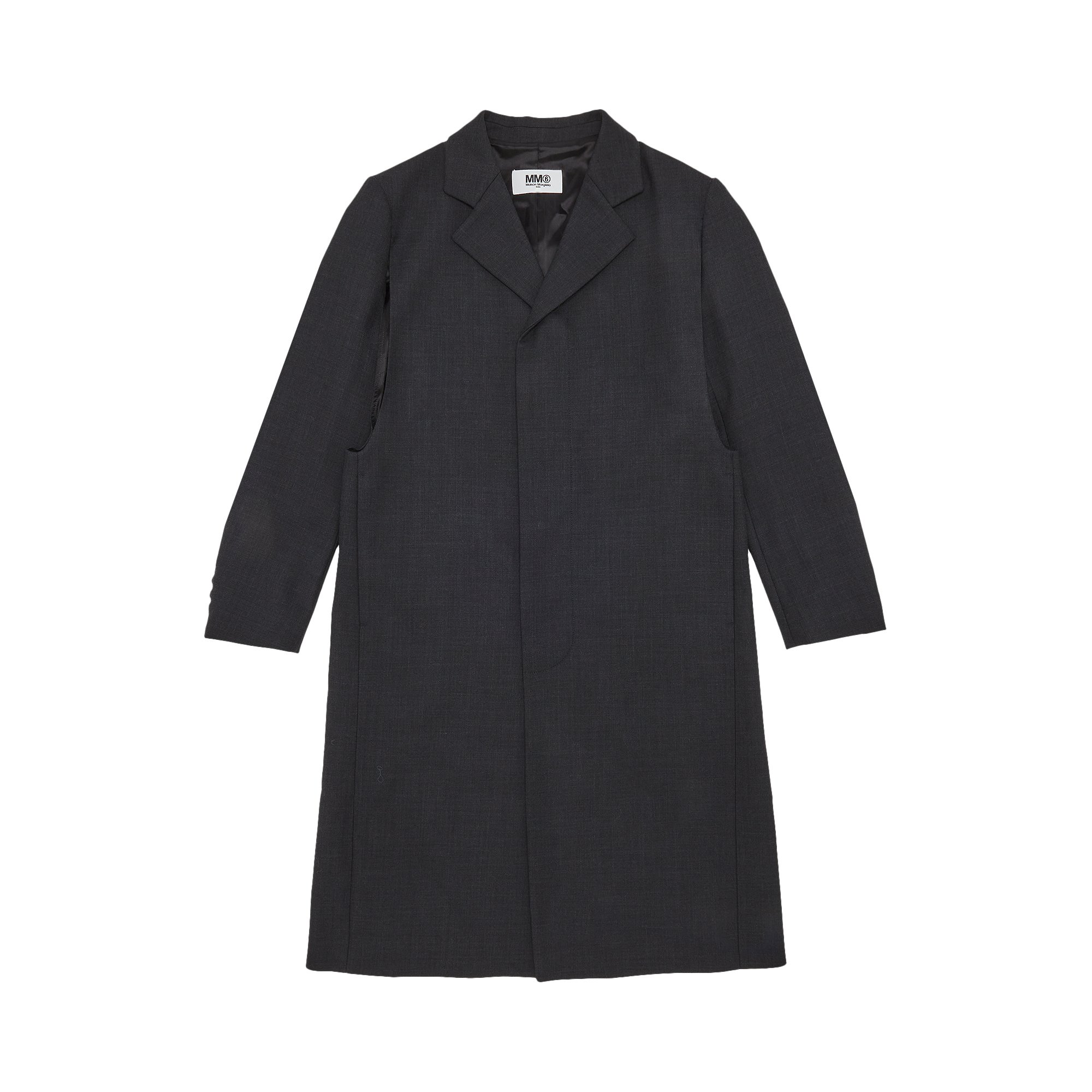 Buy MM6 Maison Margiela Wide Shoulder Long Coat 'Dark Grey 