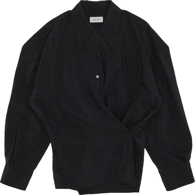 Lemaire Dry Silk Twisted Shirt 'Black'